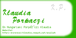 klaudia porpaczi business card
